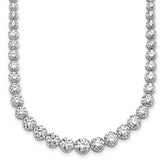 14k White Gold 10 1/2 carat Lab Grown Diamond VS/SI+ G+ Complete Round 16 inch Graduated Tennis Necklace
